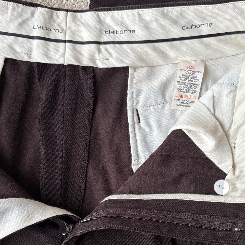 Bundle of 3 Pairs of Claiborne Pleated Cuffed Men's Classic Fit Pants - Picture 5 of 16